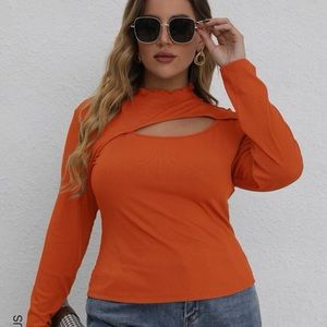 Never worn , long sleeve orange top